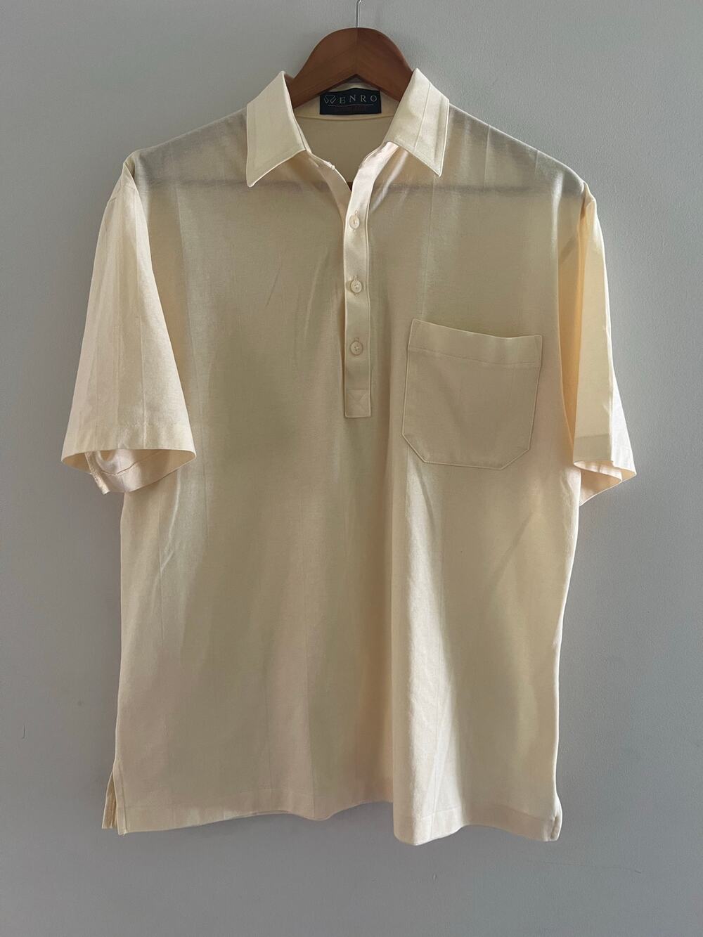 Enro Cotton Mist Cotton Blend Golf Polo Pale Yellow Size Medium JL